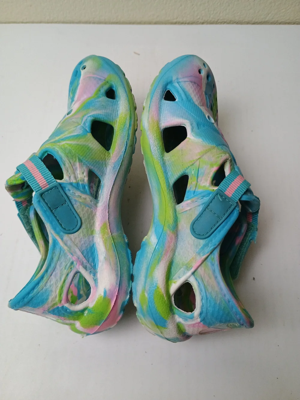 Skechers Cali Toddler Girl 12 Foamies Blue Multi-Color Water-Friendly Clogs